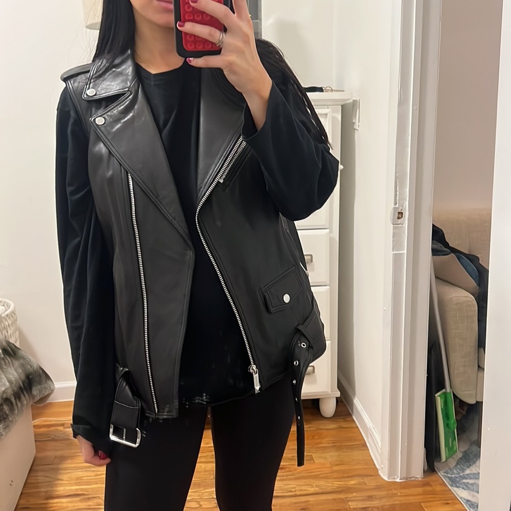 Michael Kors Leather Moto vest